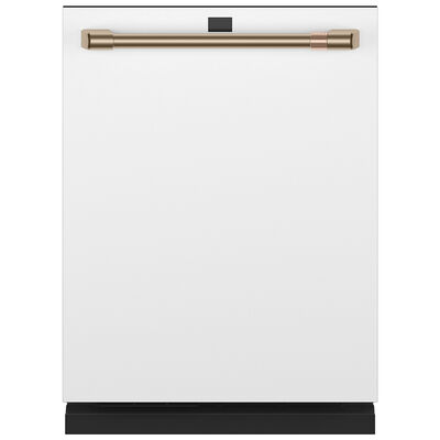 Cafe 24 in. Smart Built-In Dishwasher with Top Control, 39 dBA Sound Level, 16 Place Settings, 5 Wash Cycles & Sanitize Cycle - Matte White | CDT875P4NW2