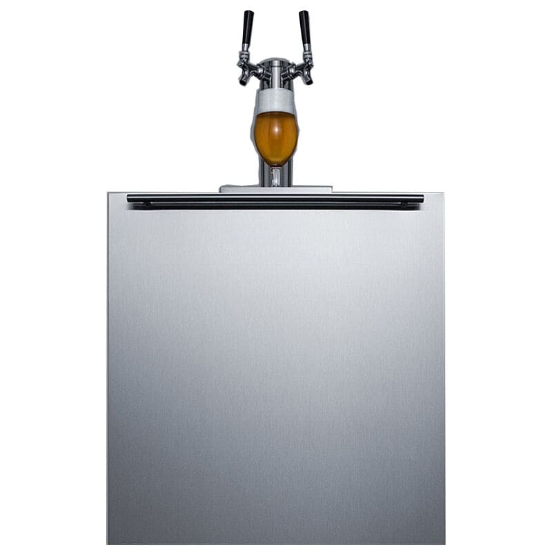 Summit 24 in. 5.5 cu. ft. Beer Dispenser with 2 Taps - Stainless Steel, , hires