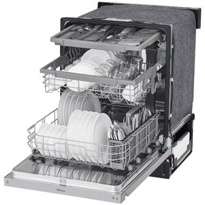 LG 24 in. Front Control Dishwasher with 48 dBa Sound Level, 3rd-Rack, Dynamic Dry & Pocket - PrintProof Stainless Steel, PrintProof Stainless Steel, hires