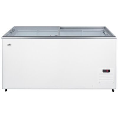 Summit Commercial 53 in. 15.0 cu. ft. Chest Freezer with Glass Top Doors & Digital Control - White | NOVA45