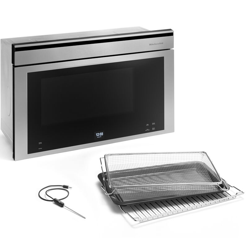 KitchenAid 30 in. 1.1 cu. ft. 950W Smart Built-In Microwave with Convection & Sensor Cooking - Stainless Steel with PrintShield Finish, , hires