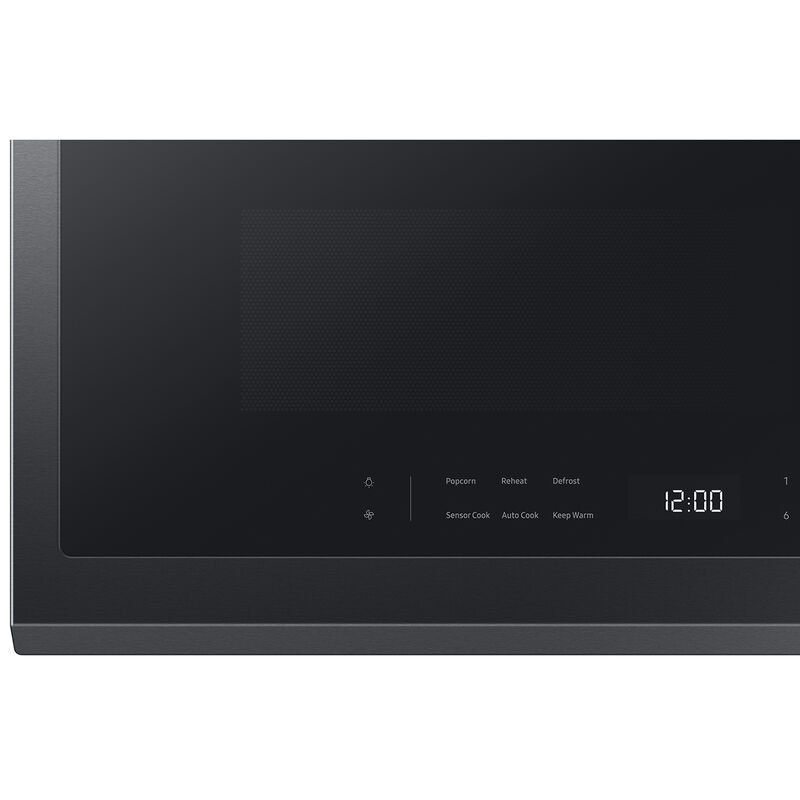 Samsung 30 in. 2.1 cu. ft. Over-the-Range Smart Microwave with 10 Power Levels, 400 CFM & Sensor Cooking Controls - Matte Black Steel, Matte Black Steel, hires