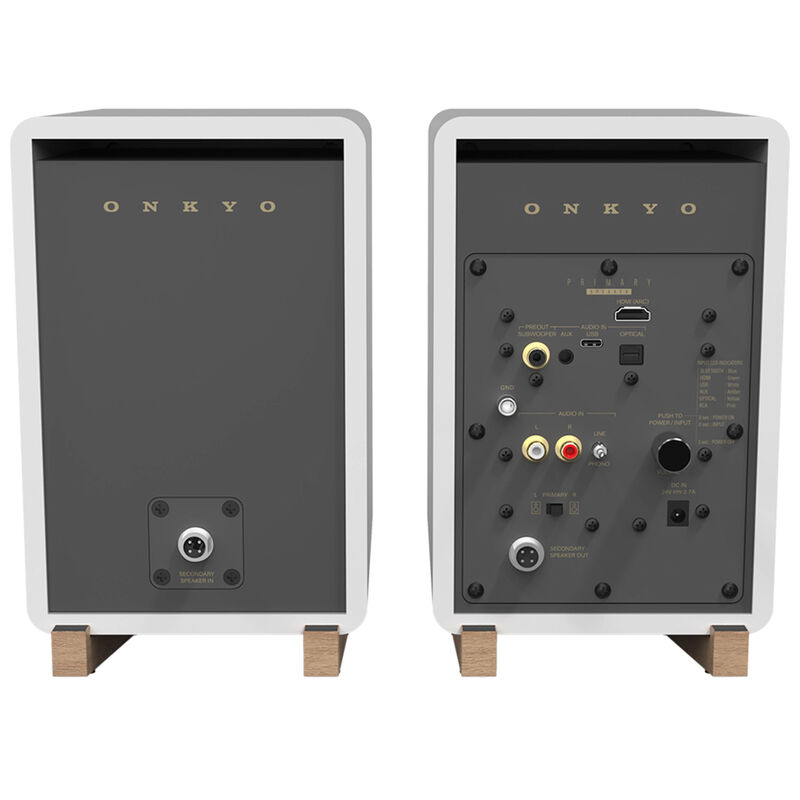 Onkyo 2-Way Powered Bookshelf Speakers (Pair) - White, White, hires