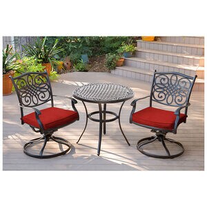 Hanover Traditions 3-Piece Bistro Set - Red, , hires