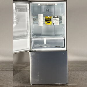 Bosch 100 Series 33 in. 17.2 cu. ft Counter Depth Bottom Freezer Refrigerator with Ice Maker - Stainless Steel (Open Box Fair Condition), , hires