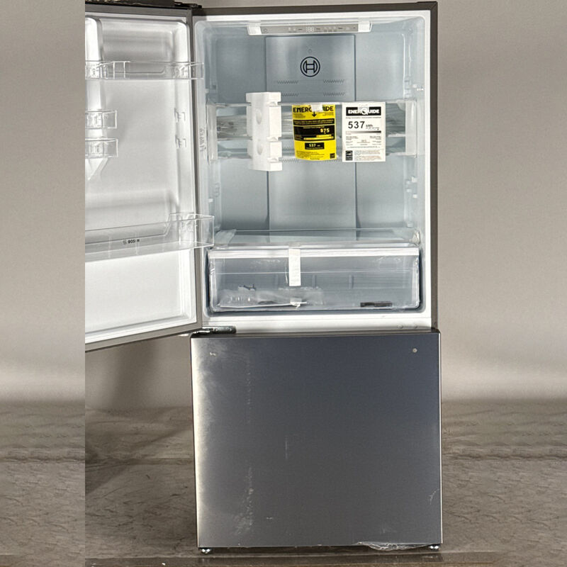 Bosch 100 Series 33 in. 17.2 cu. ft Counter Depth Bottom Freezer Refrigerator with Ice Maker - Stainless Steel (Open Box Fair Condition), , hires
