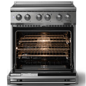 Viking 5 Series 30 in. 4.7 cu. ft. True European Convection Electric Range with 4 Induction Burners - Stainless Steel, , hires
