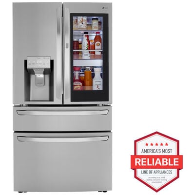 LG InstaView 36 in. 29.5 cu. ft. Smart 4-Door French Door Refrigerator with Ice & Water Dispenser - PrintProof Stainless Steel | LRMVS3006S