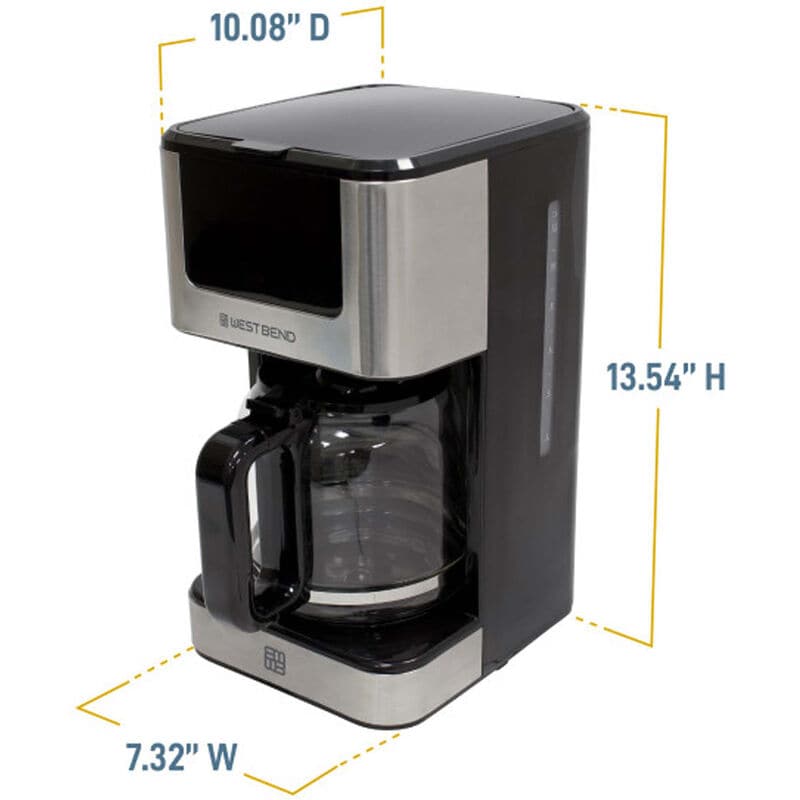 Westbend 12-Cup Touchscreen Hot & Iced Coffee Maker - Stainless Steel, , hires