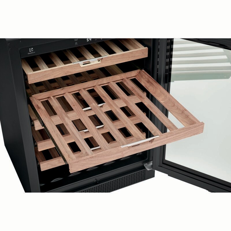 Electrolux 24 in. Freestanding Wine Cooler with Wood Racks, Single Temperature Zone & 41 Bottle Capacity - Stainless Steel, , hires