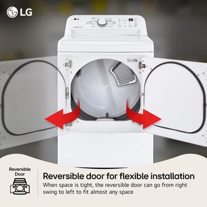 LG 27 in. 7.3 cu. ft. Electric Dryer with Sensor Dry Technology & Solid White Door Trim - White, , hires