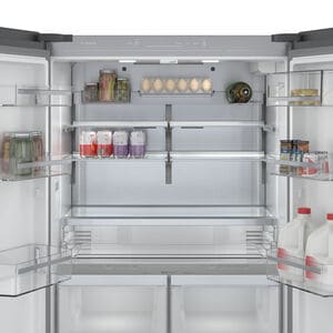 Bosch 800 Series 36 in. 20.8 cu. ft. Smart Counter Depth French Door Refrigerator with Internal Water Dispenser - Black Stainless, Black Stainless, hires