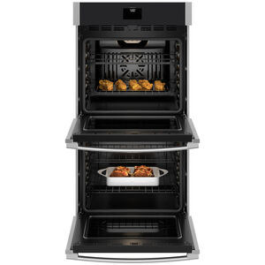 GE 27 in. 8.6 cu. ft. Smart Top Control Electric Double Wall Oven with True European Convection - Stainless Steel, , hires
