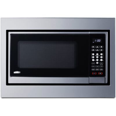 Summit 24 in. 1.2 cu. ft. 1000W Built-In Microwave - Stainless Steel (Trim Kit Included) | SMBI24