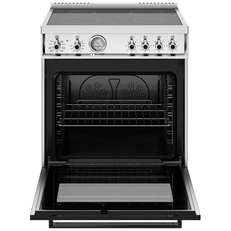 Bertazzoni Professional Series 30 in. 4.7 cu. ft. Convection Oven Freestanding Electric Range with 4 Smoothtop Burners - Stainless Steel, , hires