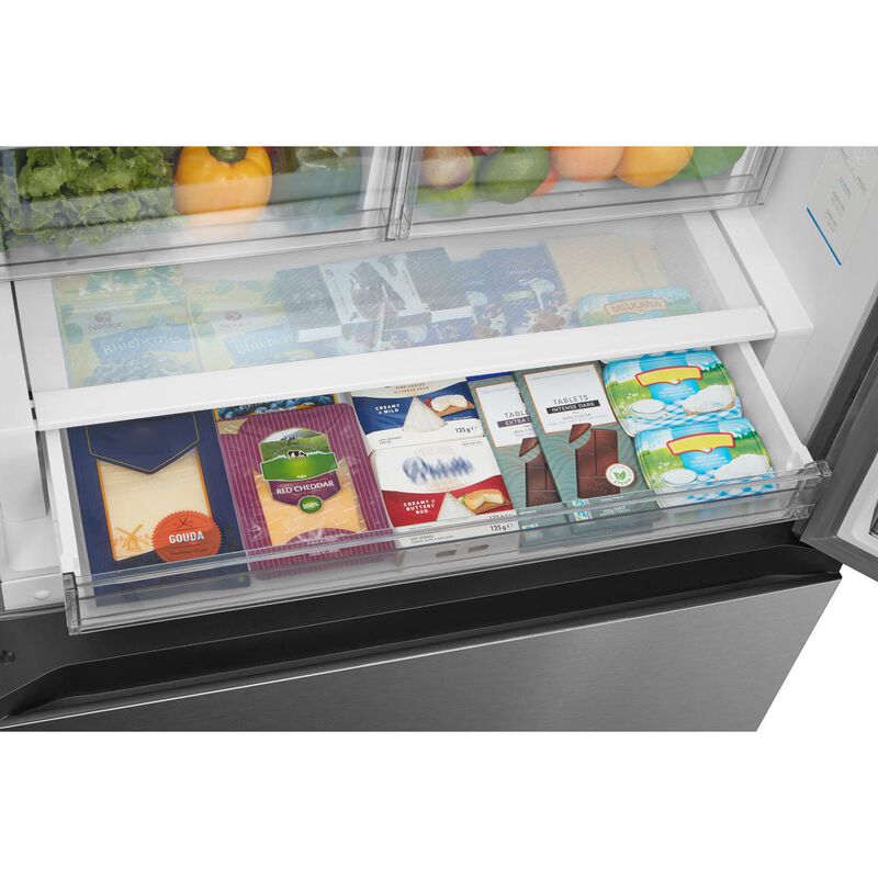 Midea 33 in. 22.8 cu. ft. Smart Counter Depth Bottom Freezer Refrigerator with Ice Maker - Stainless Steel, , hires