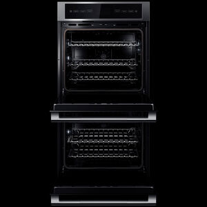 JennAir Noir 27 in. 8.6 cu. ft. Front Control Electric Double Wall Oven with Standard Convection - Floating Glass Black, , hires