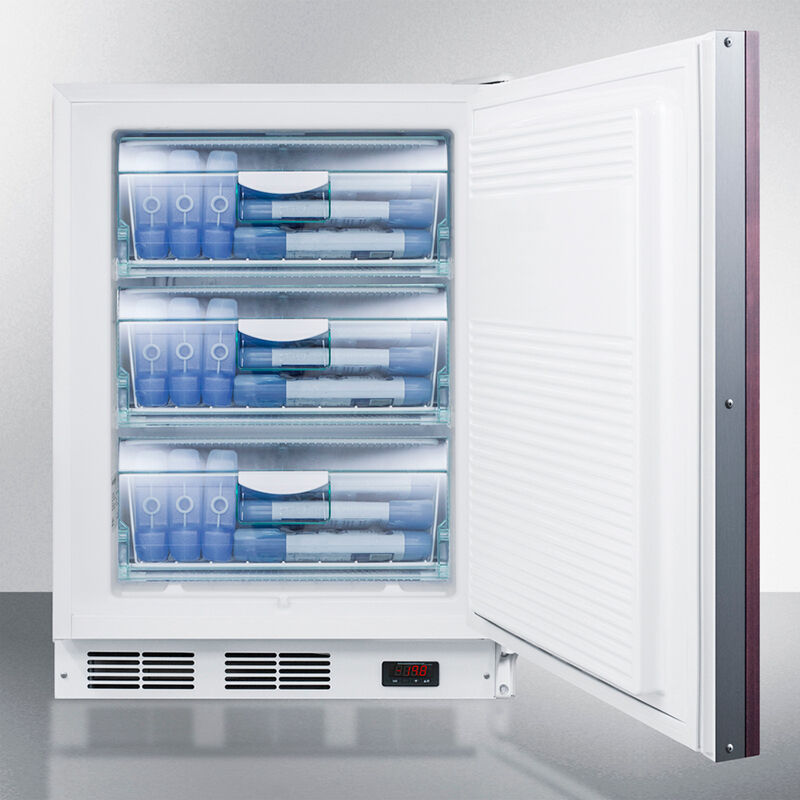 Summit Medical 24" 3.5 Cu. Ft. Built-In Upright Compact Freezer with Digital Control - Custom Panel Ready, , hires