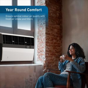 Friedrich Kuhl Inverter Series 12,600 BTU 230V Smart Window/Wall Air Conditioner with Heat Pump, 3 Fan Speeds, Remote Control - Cool Grey, , hires