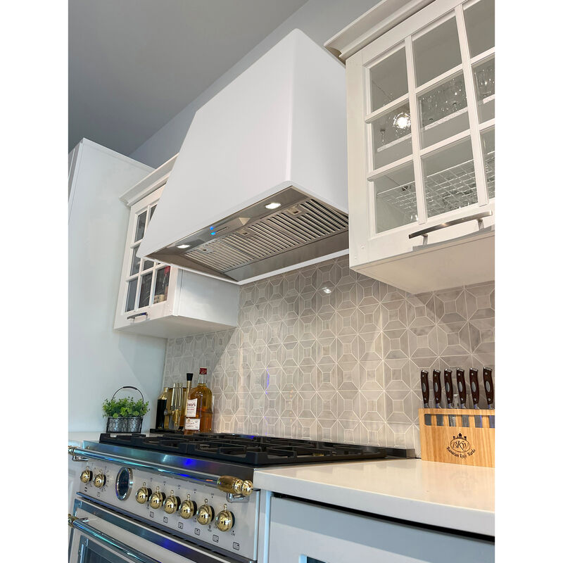 XO 48 in. Designer Range Hood - Matte White, Matte White, hires