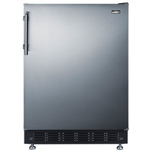 Summit 24 in. 5.0 cu. ft. Mini Fridge with Freezer Compartment - Stainless Steel, , hires