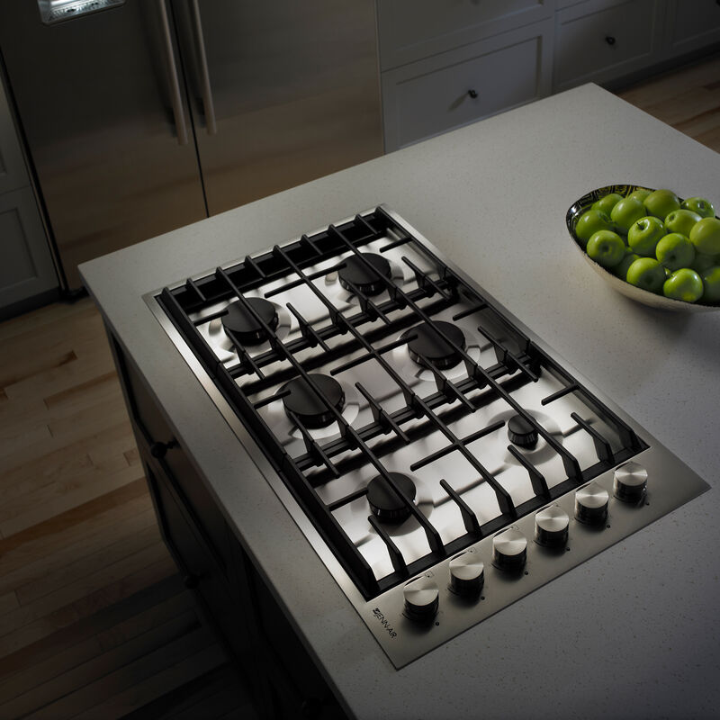 JennAir Euro-Style 36 in. 6-Burner Natural Gas Cooktop with Simmer Burner & Power Burner - Stainless Steel, , hires
