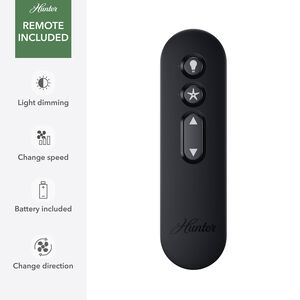 Hunter 52 in. Fonthill Energy Star HunterExpress Ceiling Fan with LED Light Kit & Handheld Remote - Matte Black, Matte Black, hires