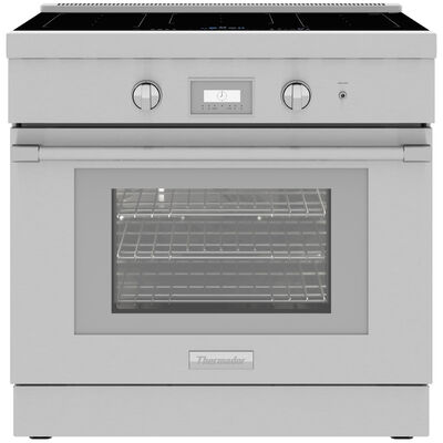Thermador Professional Series 36 in. 4.9 cu. ft. Smart Convection Oven Freestanding Electric Range with 5 Induction Zones - Stainless Steel | PRI36LBHU