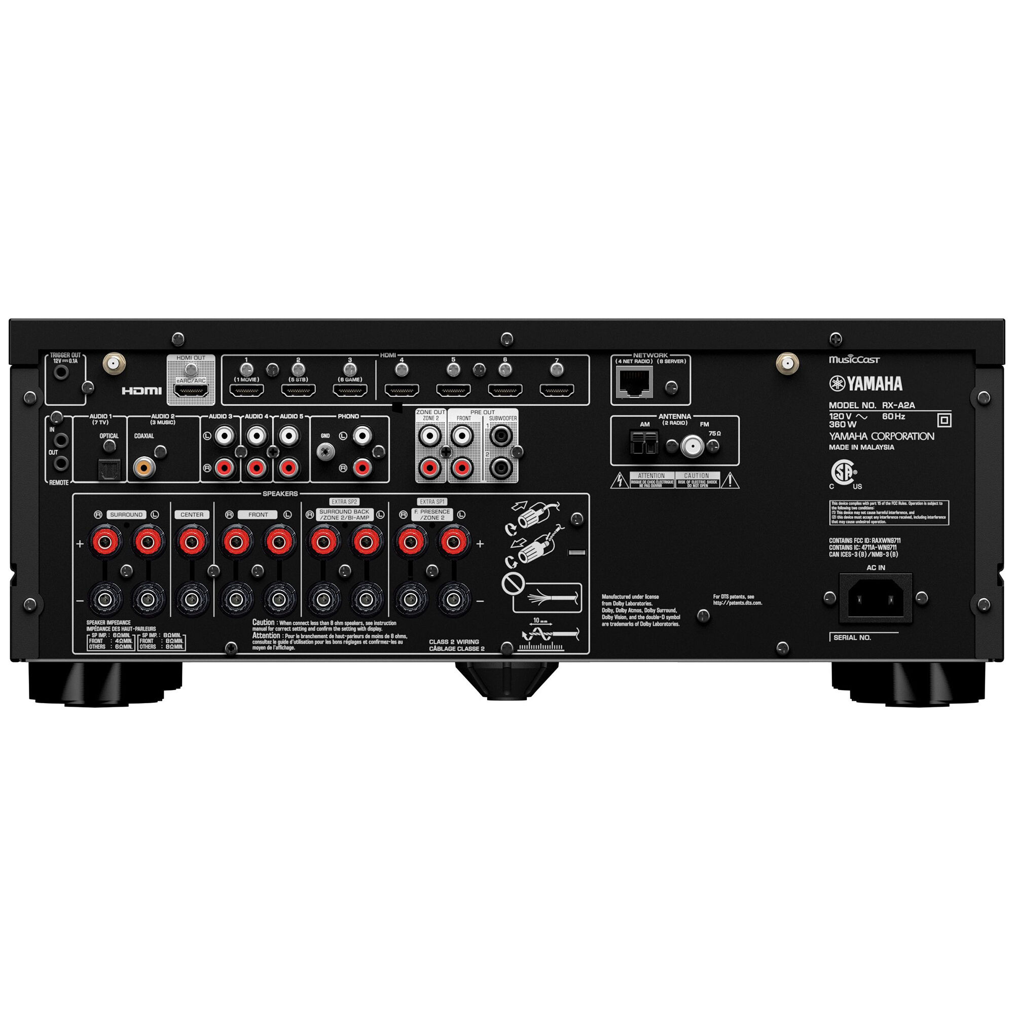 Yamaha Aventage RX-A2A 7.2-channel AV Receiver with MusicCast