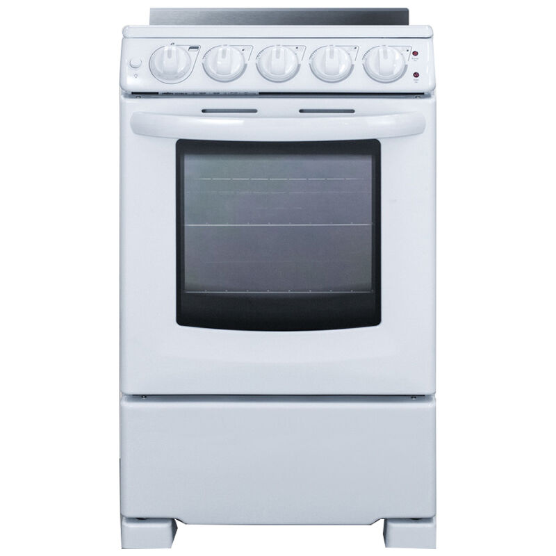 Summit White Pearl Series 20 in. 2.3 cu. ft. Slide-In Electric Range with Smoothtop Burners - White, , hires