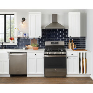GE 30 in. 5.0 cu. ft. Air Fry Convection Oven Freestanding Gas Range with 5 Sealed Burners & Griddle - White, White, hires