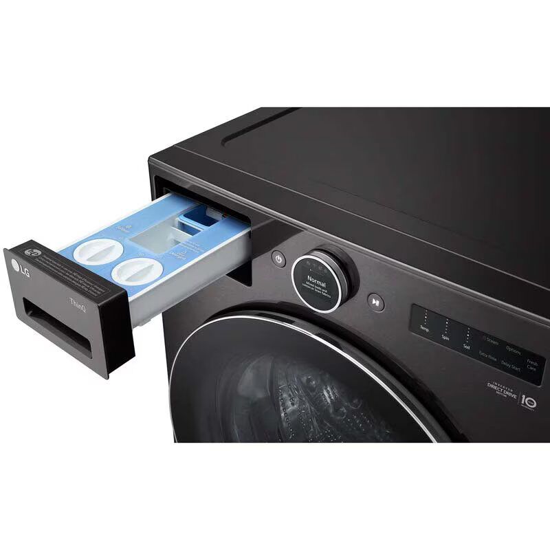 LG 27 in. 5.0 cu. ft. Front Loading Smart Washer with 25 Wash Programs, 19 Wash Options, Sanitize Cycle, Steam Wash & Self Clean - Black Steel, , hires