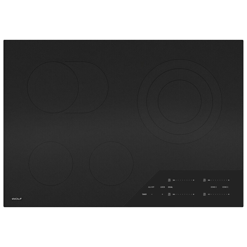 Wolf Contemporary Series 30 in. 4-Burner Electric Cooktop with Simmer Burner - Black, , hires