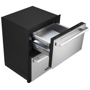 Signature Kitchen Suite 24 in. 3.4 cu. ft. Smart Double Refrigerator & Freezer Drawer - Custom Panel Ready, , hires