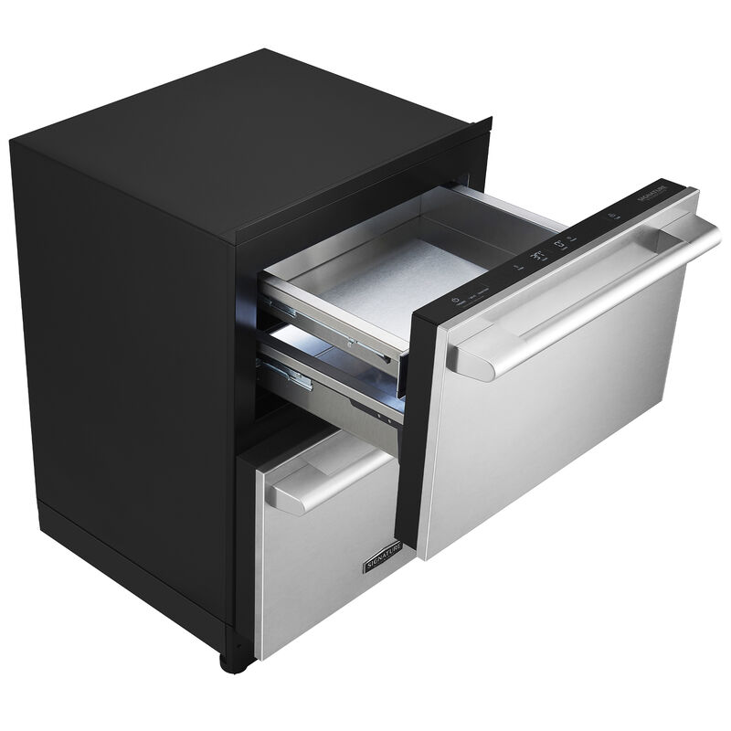 Signature Kitchen Suite 24 in. 3.4 cu. ft. Smart Double Refrigerator & Freezer Drawer - Custom Panel Ready, , hires