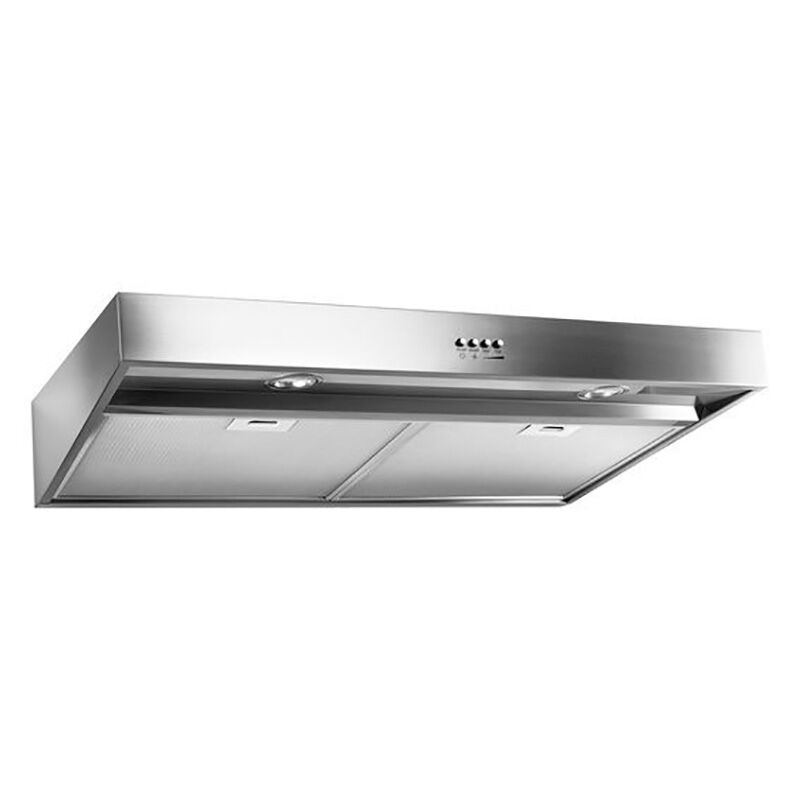 Whirlpool 24 in. Standard Style Range Hood with 3 Speed Settings, 265 CFM,  Convertible Venting & 2 LED Lights - Stainless Steel