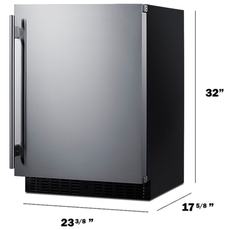 Summit 24 in. 3.1 cu. ft. Undercounter Refrigerator - Stainless Steel, , hires