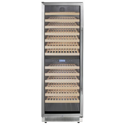 Summit 24 in. Full-Size Built-In or Freestanding Wine Cooler with 162 Bottle Capacity, Dual Temperature Zones & Digital Control - Stainless Steel | SWC1966BLHD