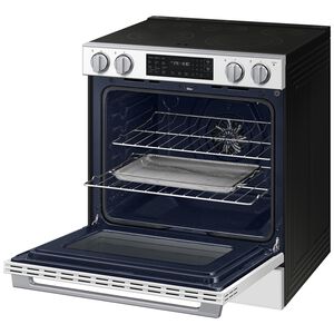 Samsung Bespoke 30 in. 6.3 cu. ft. Smart Air-Fry True European Convection Slide-In Range with Radiant Burners - White Glass, White Glass, hires