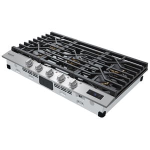 Signature Kitchen Suite 36 in. 5-Burner Smart Natural Gas Cooktop with Simmer Burner & Power Burner - Stainless Steel, , hires