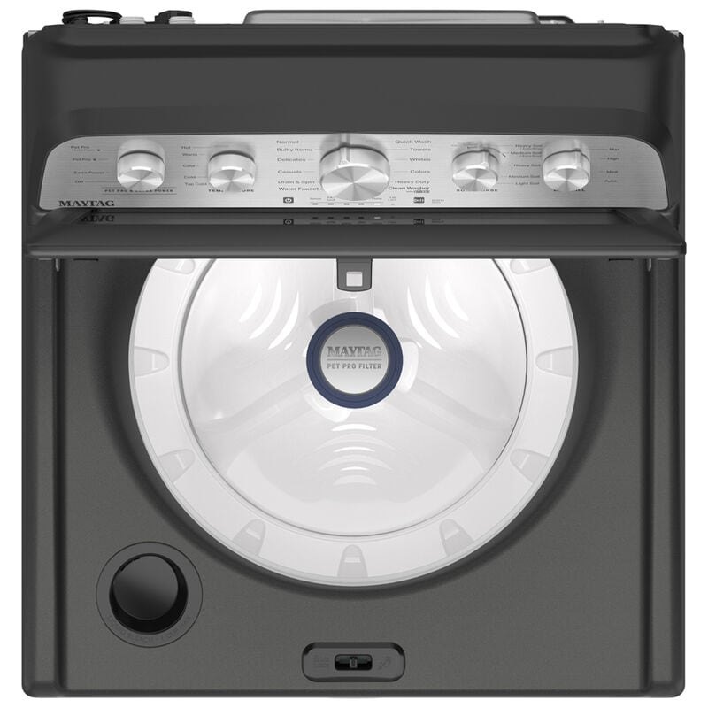 Maytag Pet Pro 27 in. 4.7 cu. ft. Top Load Washer with Agitator - Volcano Black, Volcano Black, hires