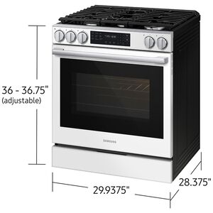 Samsung Bespoke 30 in. 6.0 cu. ft. Smart Air-Fry True European Convection Slide-In Gas Range with 5 Sealed Burners & Griddle - White Glass, White Glass, hires