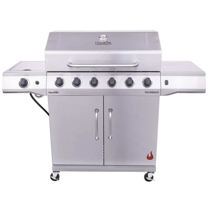 CharBroil Grill Performance Series 6-Burner Propane Grill with Side Burner - Stainless Steel, , hires