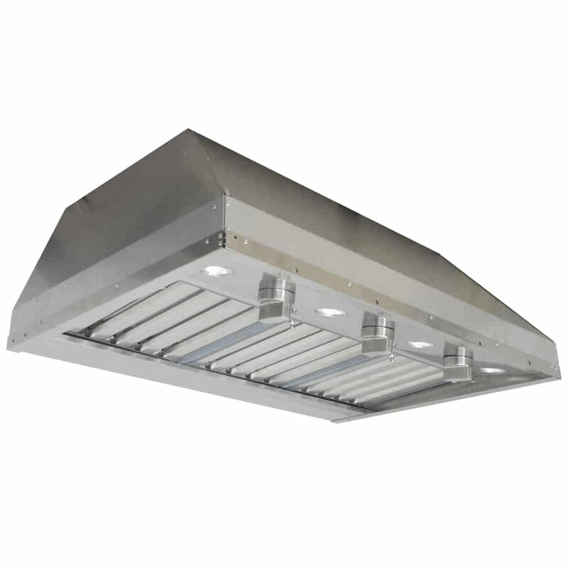 XO 48 in. Standard Style Range Hood with 2 Speed Settings, 1200 CFM & 4 LED Lights - Stainless Steel, , hires