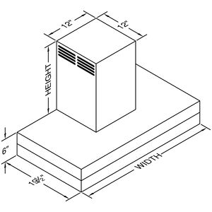 Vent-A-Hood 36 in. Ductless Chimney Style Range Hood with 2 LED Lights - Stainless Steel, , hires