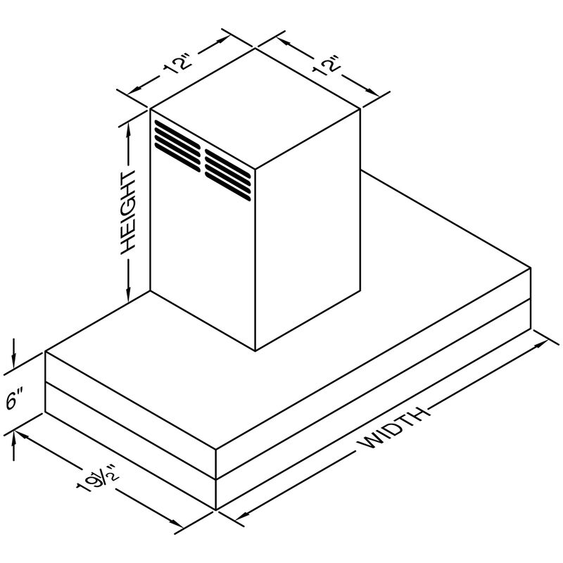 Vent-A-Hood 36 in. Ductless Chimney Style Range Hood with 2 LED Lights - Stainless Steel, , hires
