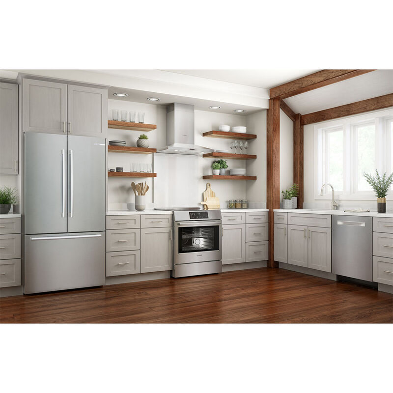 Bosch 800 Series 30 in. 4.6 cu. ft. True European Convection Slide-In Electric Range with 4 Induction Burners - Stainless Steel, , hires
