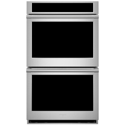 Monogram 30" 10.0 Cu. Ft. Electric Smart Double Wall Oven with True European Convection & Self Clean - Stainless Steel | ZTD90DPSNSS
