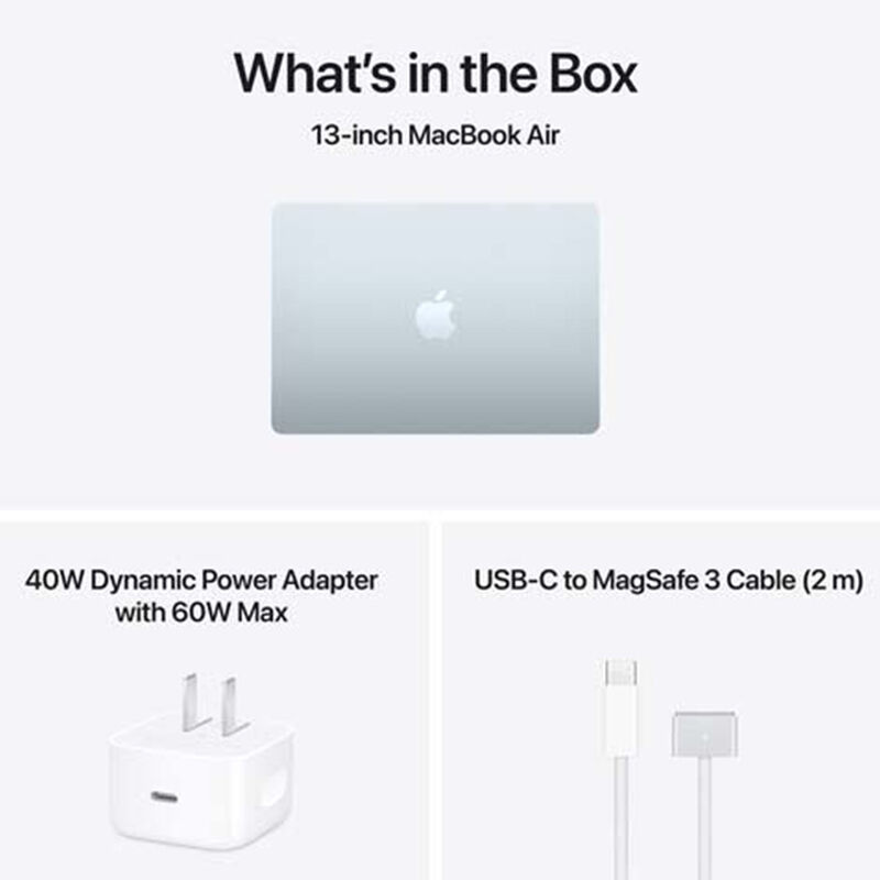 Apple MacBook Air (2026) 13 in. Notebook with Apple Intelligence, Apple M5 10-Core CPU, 10-Core GPU, 24 GB RAM, 1 TB SSD, up to 18 Hrs. of Battery Life & Mac OS - Sky Blue, Sky Blue, hires