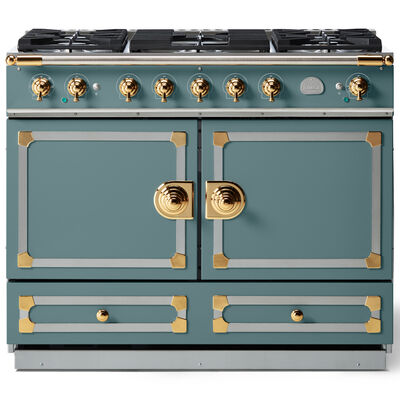 La Cornue Cornufe Series 43 in. 4.6 cu. ft. Standard Convection Double Oven Dual Fuel Range with 5 Sealed Burners - Ocean | C1OF